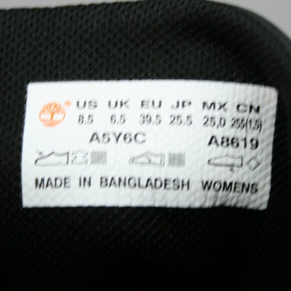 Timberland Ladies 8.5 Allington Heights 6" Black Nubuck Heels Ankle Boots A5Y6C - Picture 8 of 12